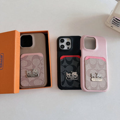 Klassisk korttaske i læder til iPhone