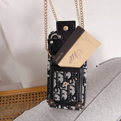 Custodia per iPhone in tessuto con borsa per carte di moda