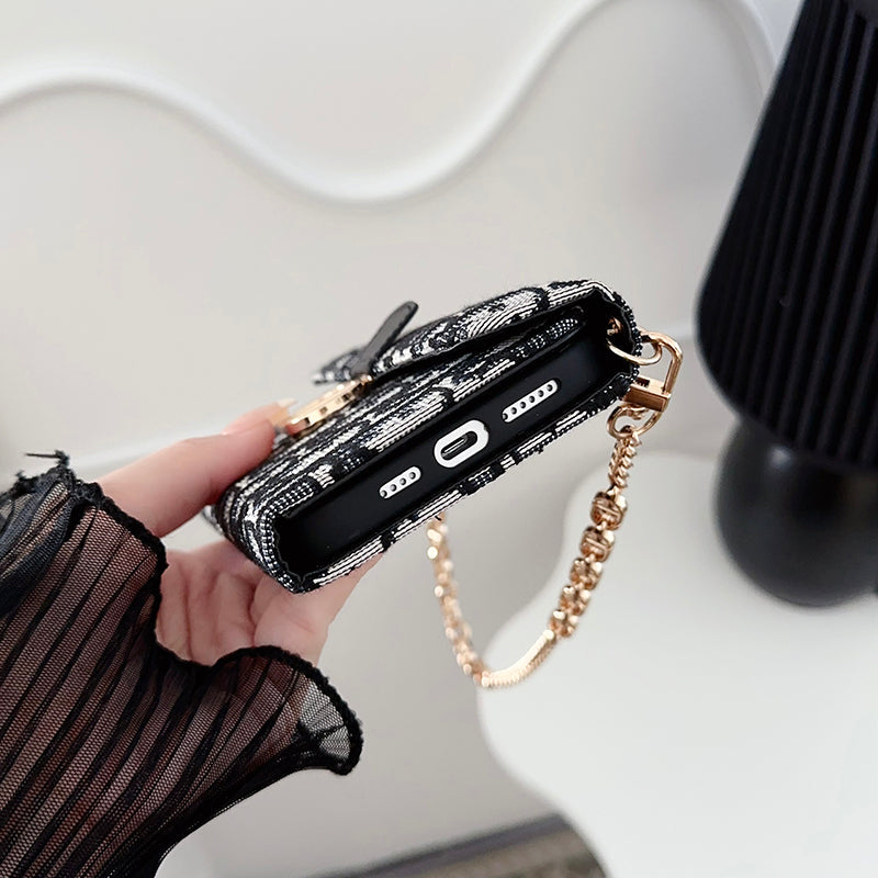 Custodia per iPhone con catena e sciarpe alla moda