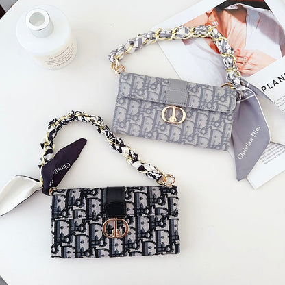 Custodia per iPhone con catena e sciarpe alla moda