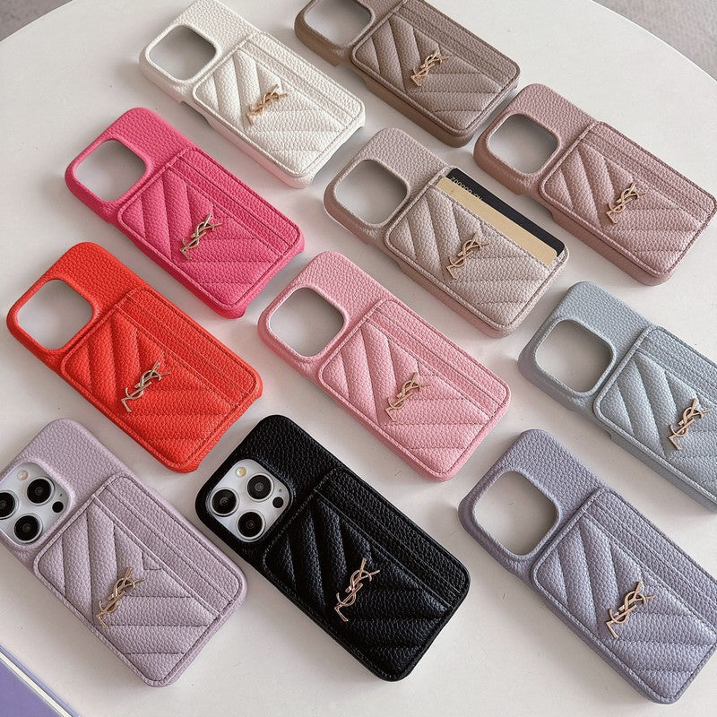 حقيبة بطاقة سانت حافظة جلدية ملونة للآيفون