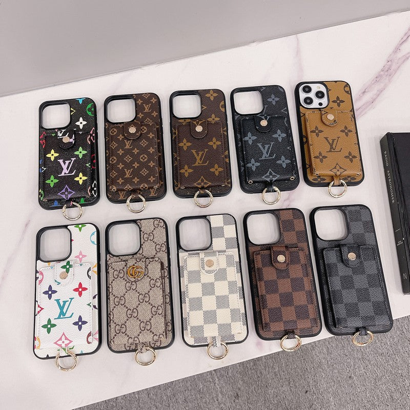 حقيبة بطاقات فاخرة ذات لون كلاسيكي لفون iPhone