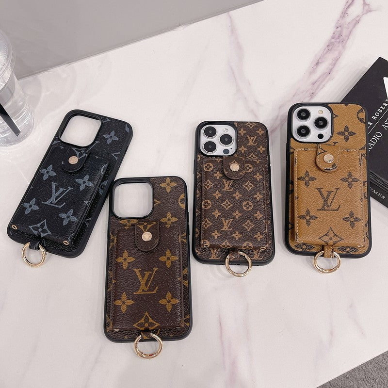 حقيبة بطاقات فاخرة ذات لون كلاسيكي لفون iPhone