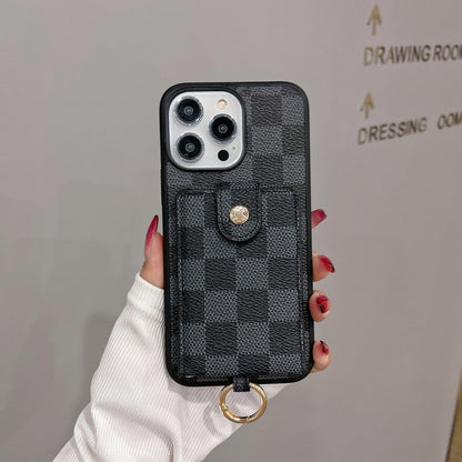 حقيبة بطاقات فاخرة ذات لون كلاسيكي لفون iPhone