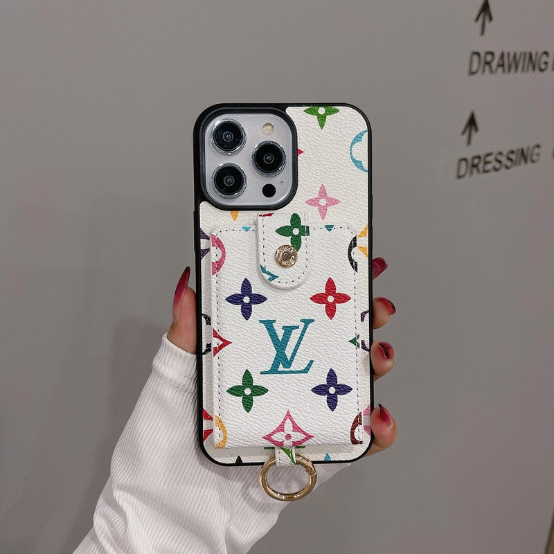 حقيبة بطاقات فاخرة ذات لون كلاسيكي لفون iPhone