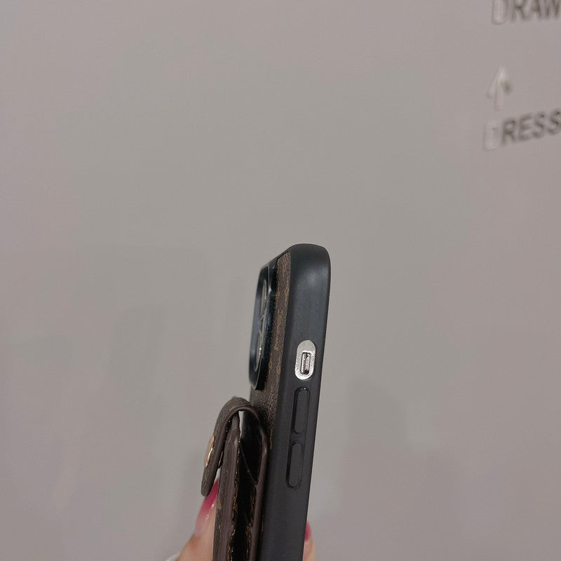 حقيبة بطاقات فاخرة ذات لون كلاسيكي لفون iPhone