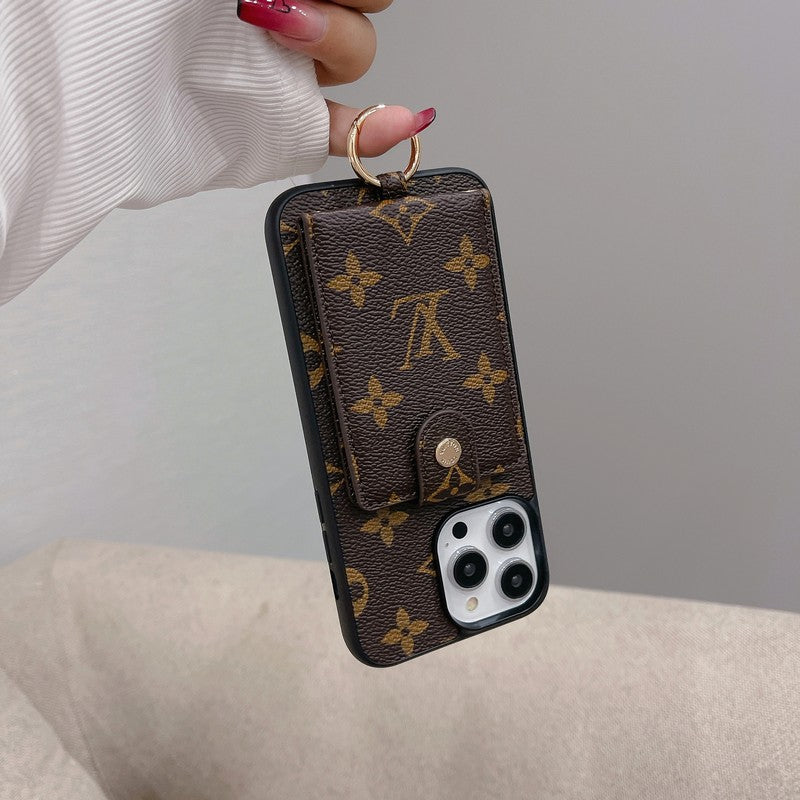 حقيبة بطاقات فاخرة ذات لون كلاسيكي لفون iPhone