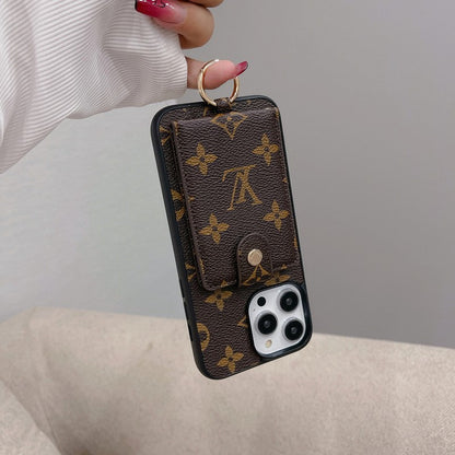 حقيبة بطاقات فاخرة ذات لون كلاسيكي لفون iPhone