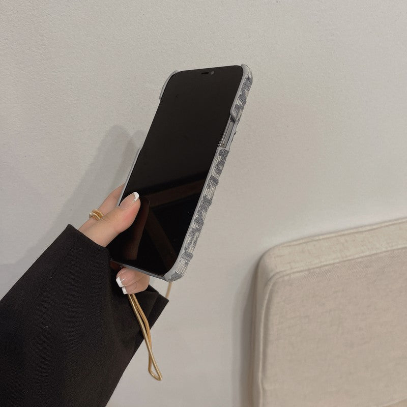 Fashion Black & Grå stofkorttaske Crossbody iPhone-etui