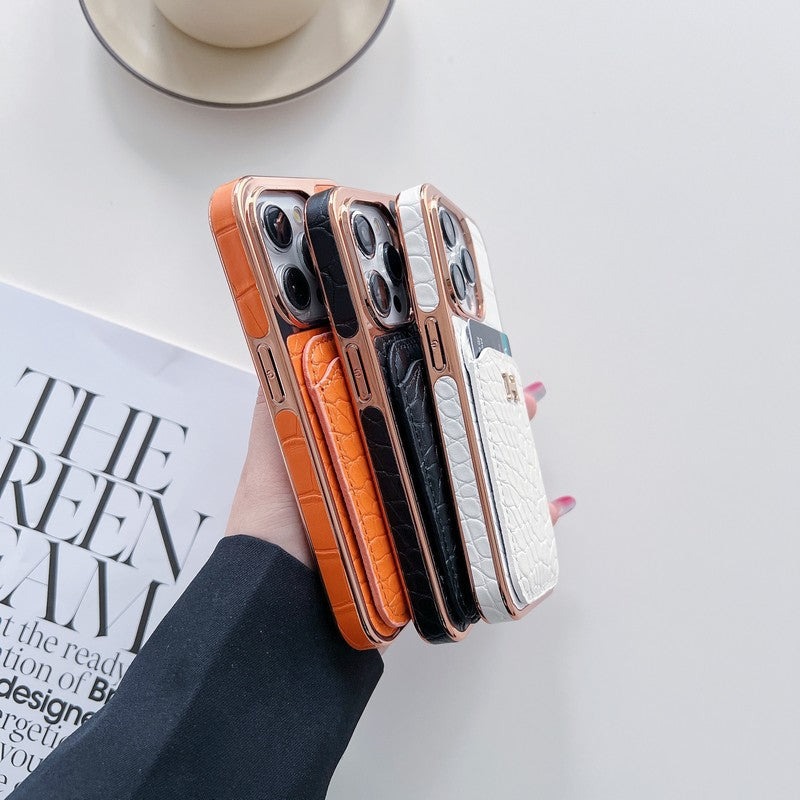 H Rose guld læder cover til iPhone