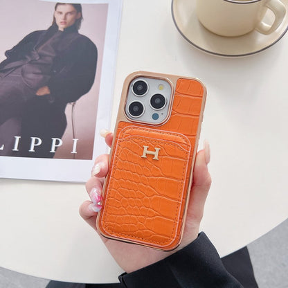 H Rose guld læder cover til iPhone