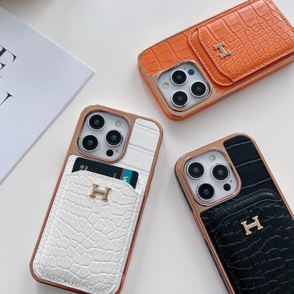 H Rose guld læder cover til iPhone