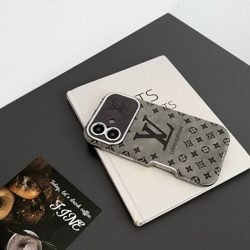 Luksus brun & Sort farvet læder-iPhone-cover