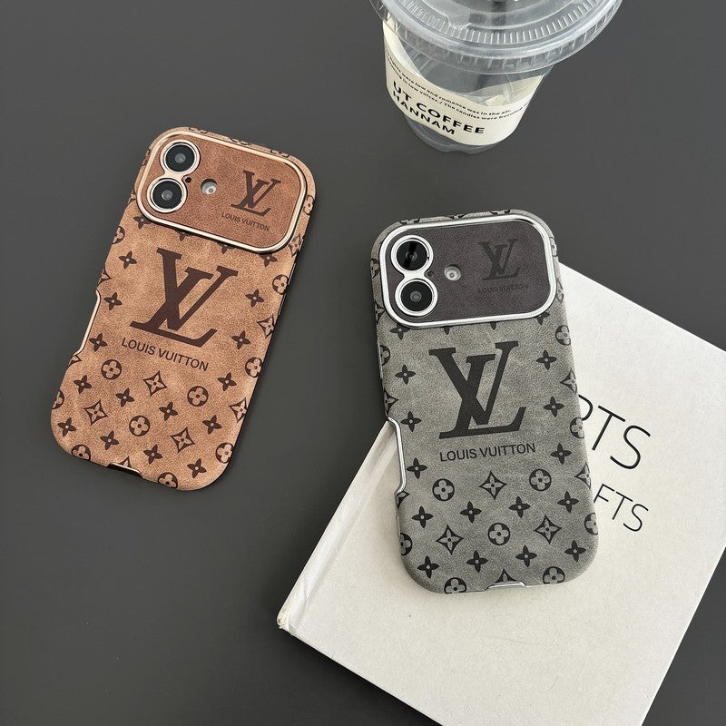 Luksus brun & Sort farvet læder-iPhone-cover