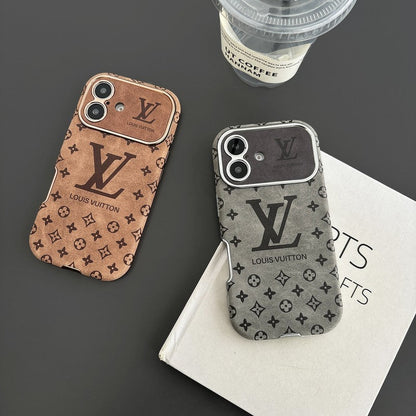 Luksus brun & Sort farvet læder-iPhone-cover