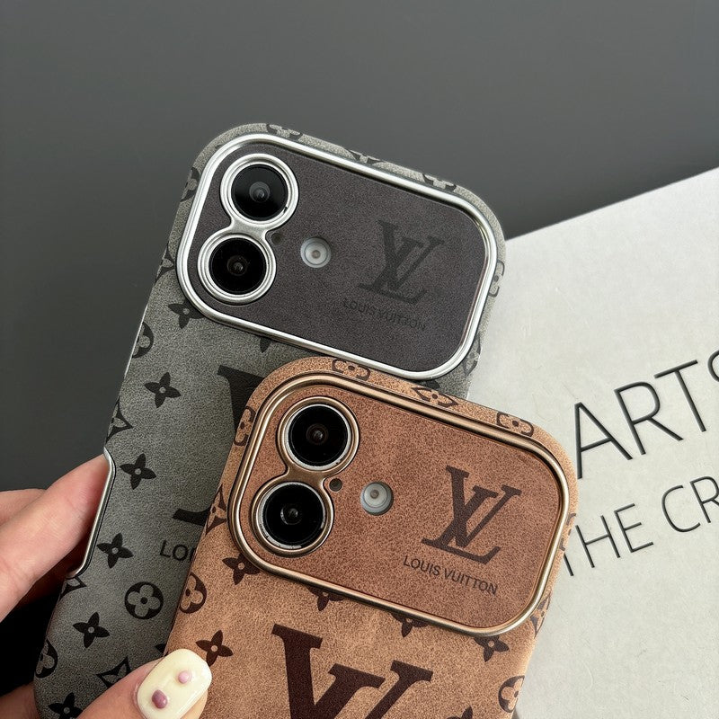 Luksus brun & Sort farvet læder-iPhone-cover
