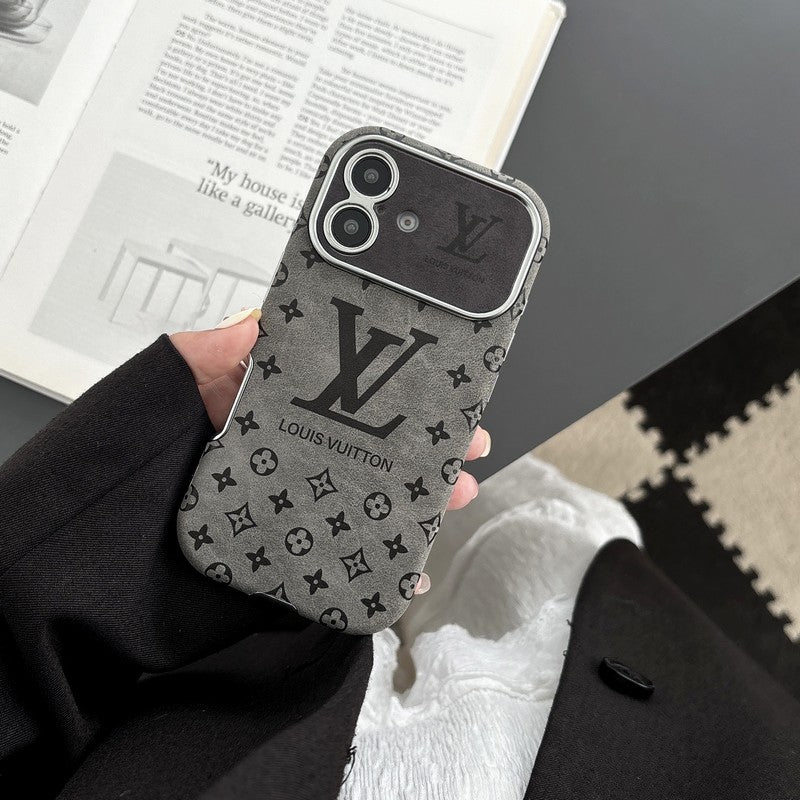 Luksus brun & Sort farvet læder-iPhone-cover
