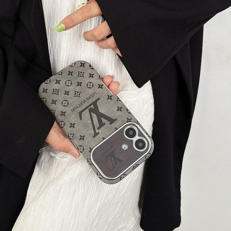 Luksus brun & Sort farvet læder-iPhone-cover
