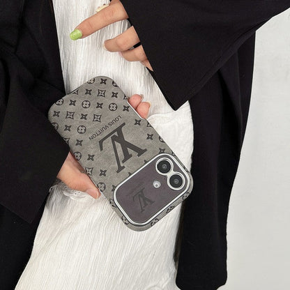 Luksus brun & Sort farvet læder-iPhone-cover
