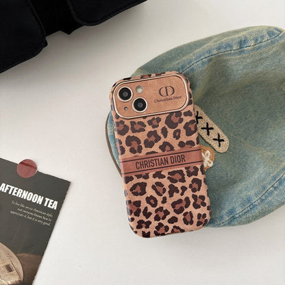 Custodia per iPhone in pelle di colore marrone moda