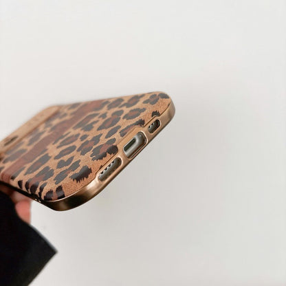Custodia per iPhone in pelle di colore marrone moda