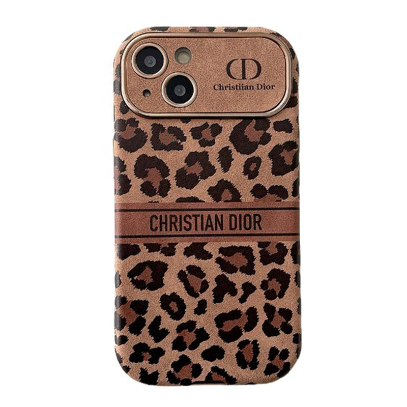 Custodia per iPhone in pelle di colore marrone moda
