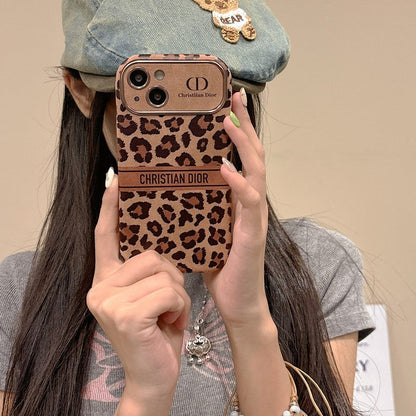 Custodia per iPhone in pelle di colore marrone moda