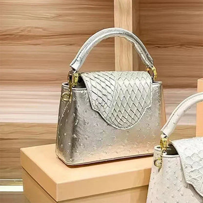 Luxury High-End Handbag -  Spring Fashion Ostrich Pattern Crossbody Shoulder Bag
