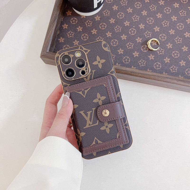 حقيبة بطاقات ملونة كلاسيكية فاخرة لهاتف iPhone