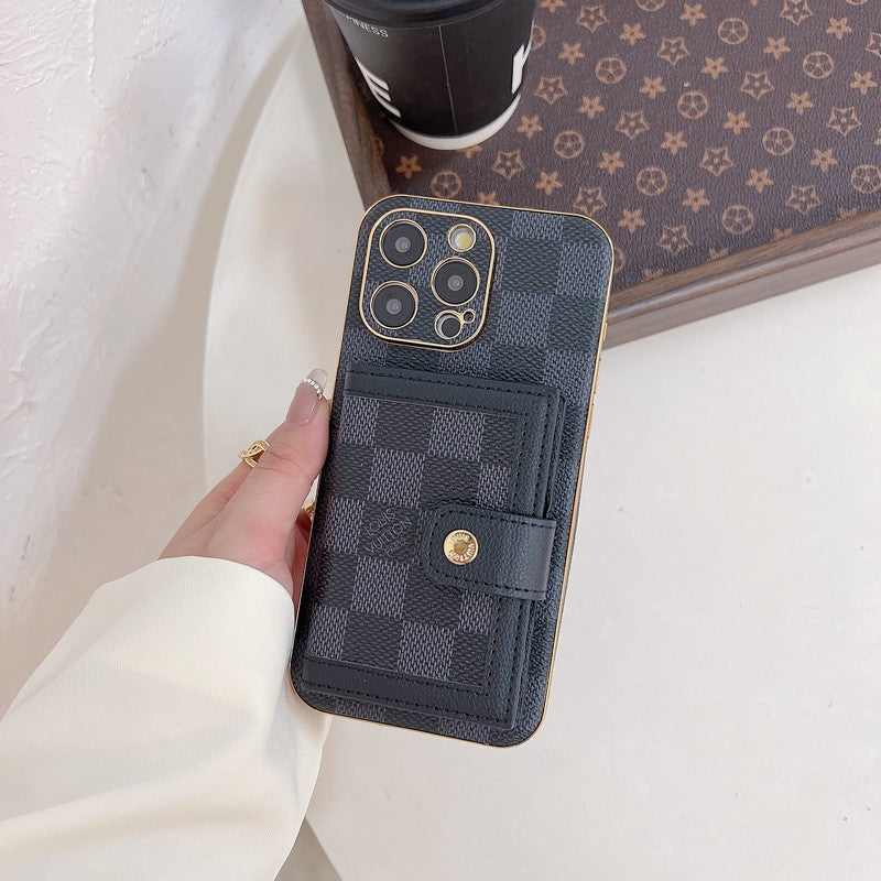 حقيبة بطاقات ملونة كلاسيكية فاخرة لهاتف iPhone