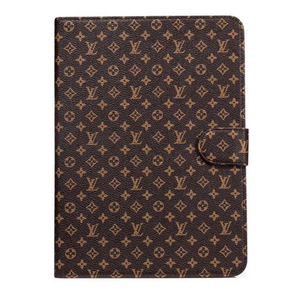 Luxury iPad Case Canvas Monogram Leather Fresh Summer Theme Pattern
