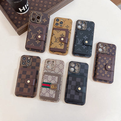 حقيبة بطاقات ملونة كلاسيكية فاخرة لهاتف iPhone
