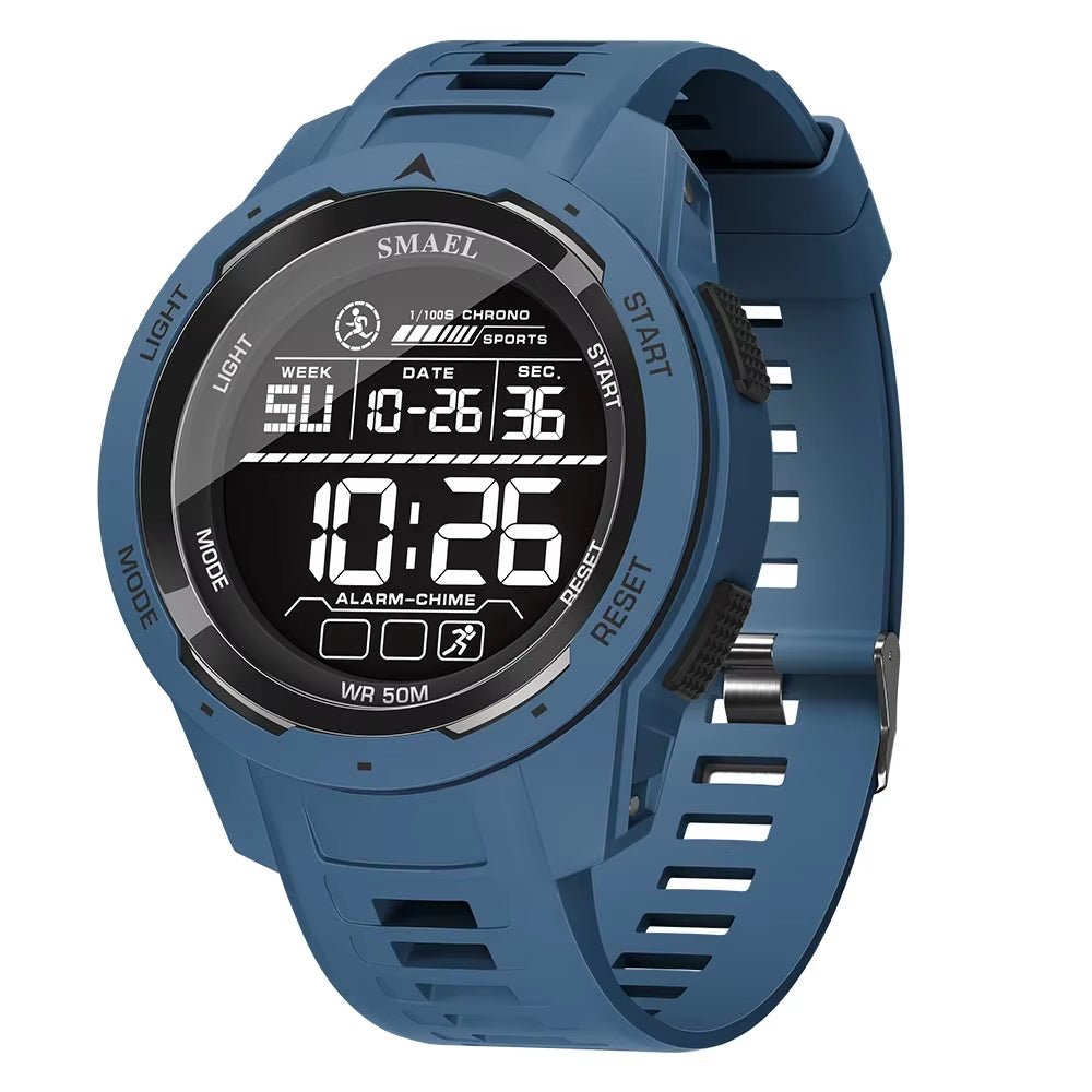 Elevate Your Style with the 8105 Digital Sports Watch - 50M Waterproof LED Stopwatch!