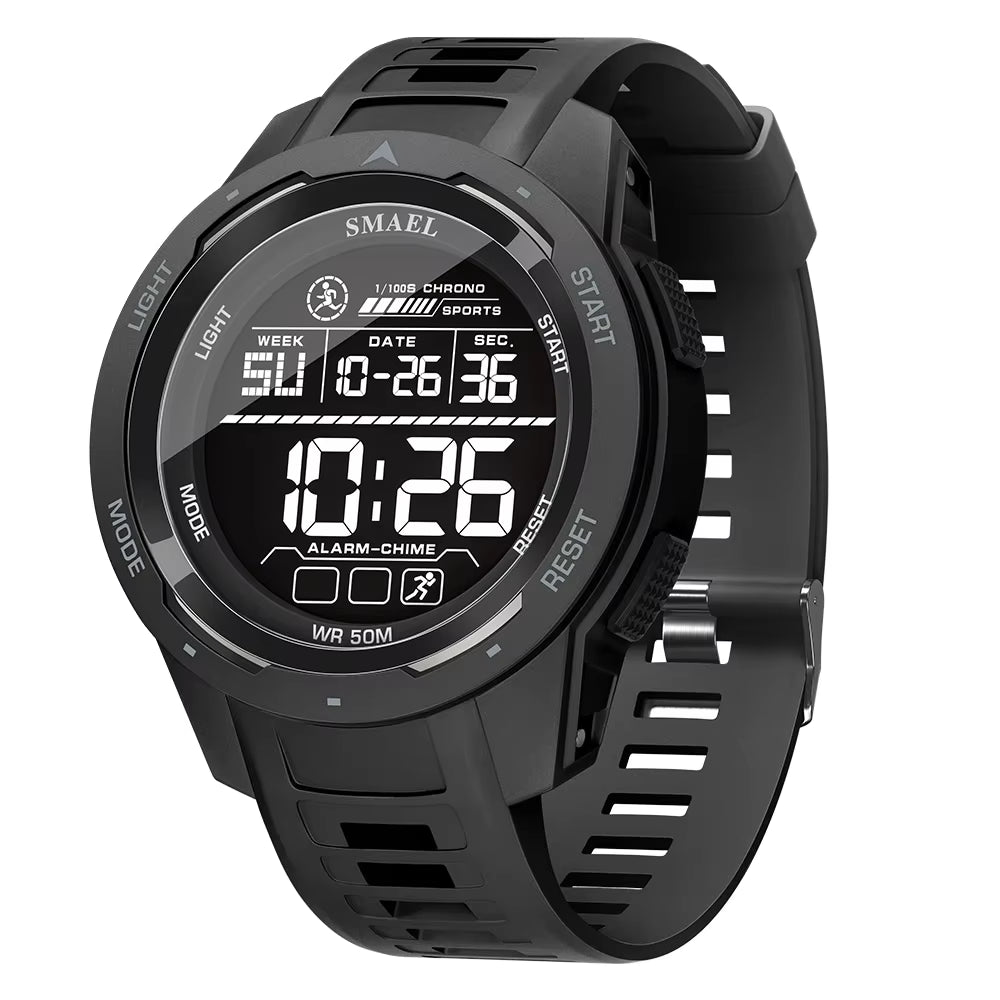Elevate Your Style with the 8105 Digital Sports Watch - 50M Waterproof LED Stopwatch!