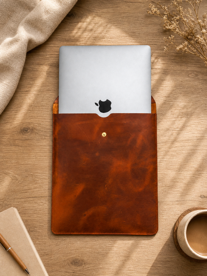 Handcrafted Leather MacBook Sleeve