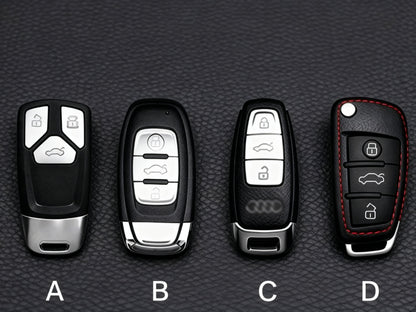 Top Grain Leather Audi Key Case