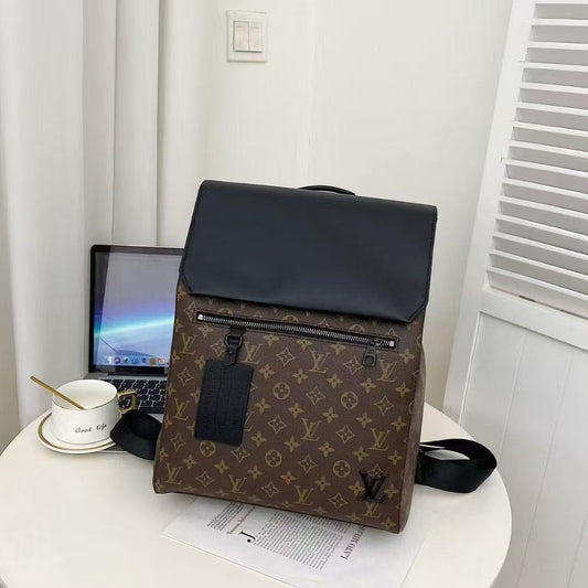 Luxury Monogram Flap Backpack, Commuter Laptop Bag