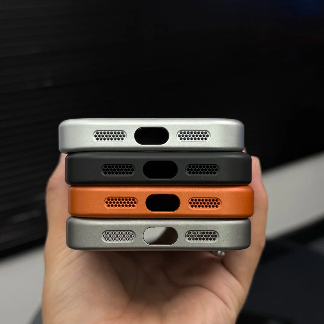 Coque pour iPhone en cuir de qualité supérieure, compatible MagSafe, avec finition texturée neige
