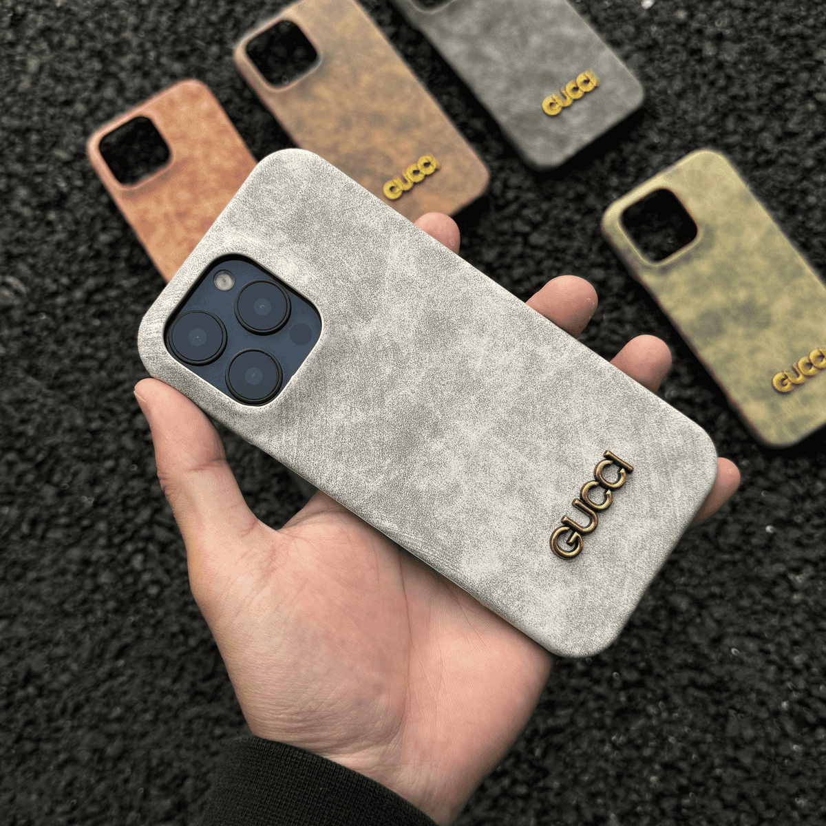 Klassisk iPhone-etui i vintage ruskindsstil