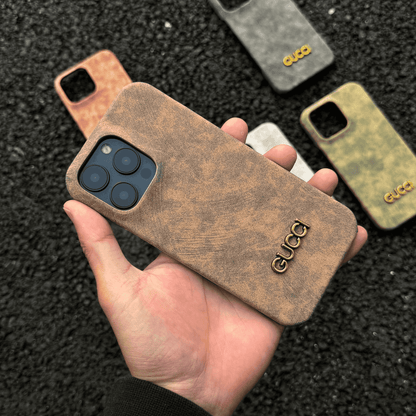 Klassisk iPhone-etui i vintage ruskindsstil