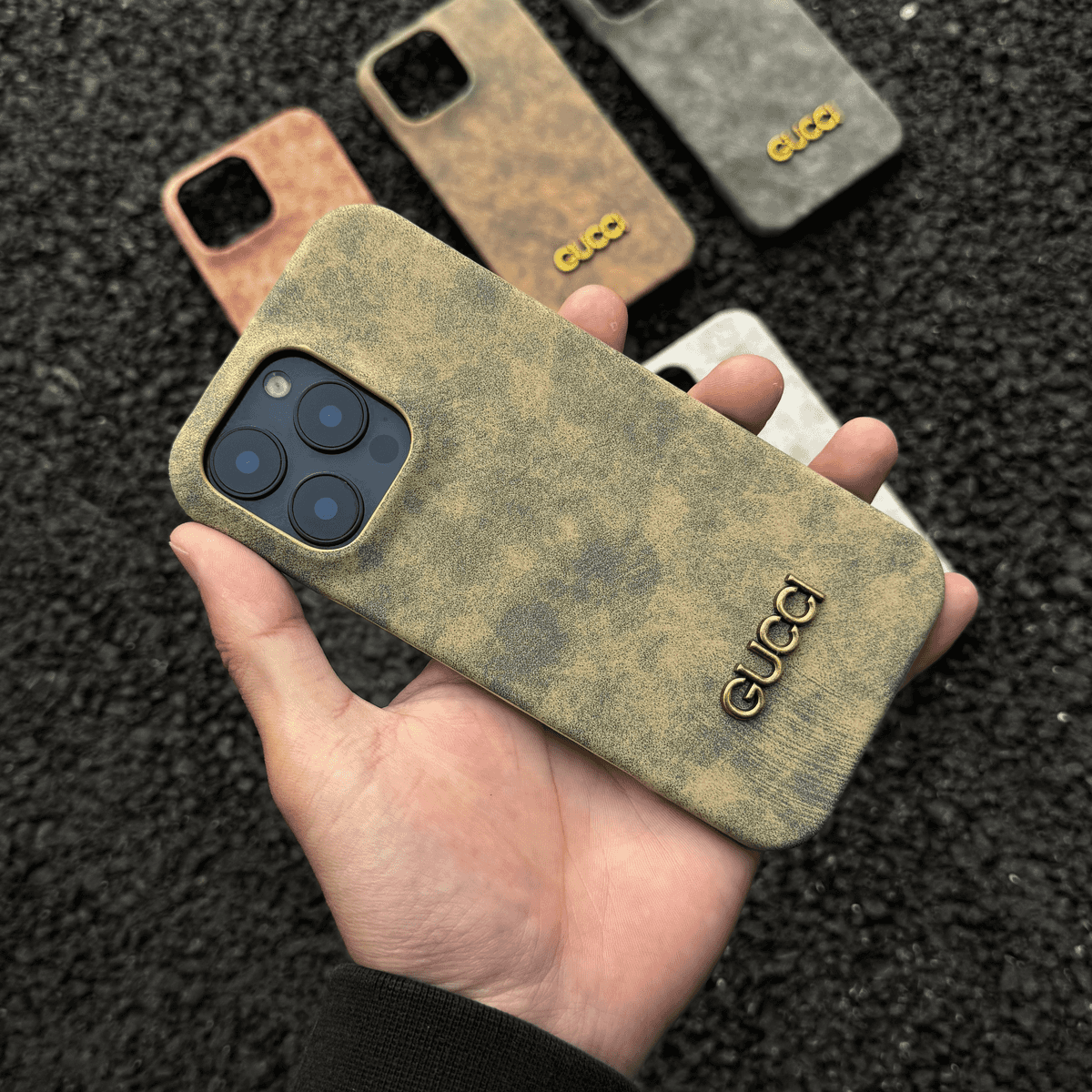 Klassisk iPhone-etui i vintage ruskindsstil