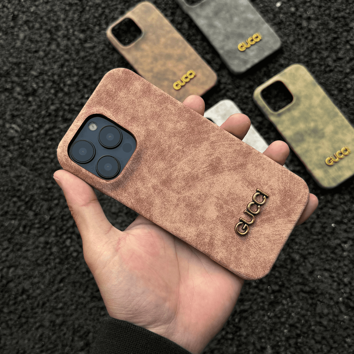Klassisk iPhone-etui i vintage ruskindsstil