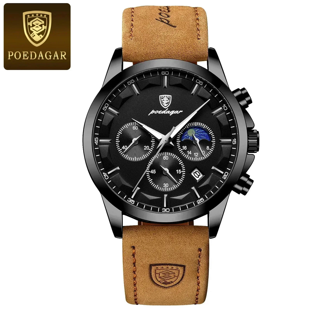 Poedagar ChronoLuxe Sport – Luxury Chronograph Quartz Watch