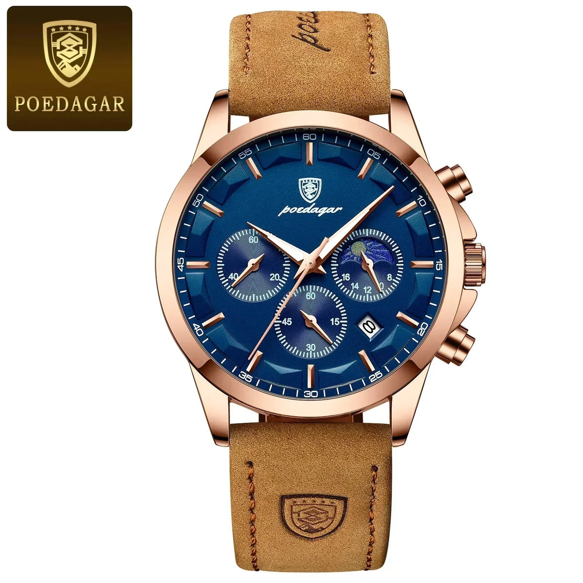 Poedagar ChronoLuxe Sport – Luxury Chronograph Quartz Watch