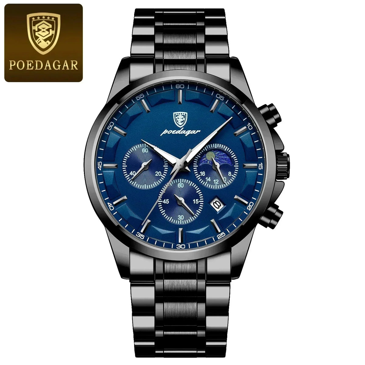 Poedagar ChronoLuxe Sport – Luxury Chronograph Quartz Watch
