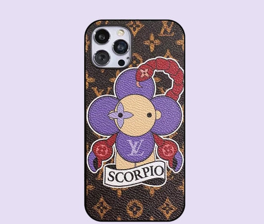 Custodia per iPhone dipinta Scorpio Love realizzata su misura