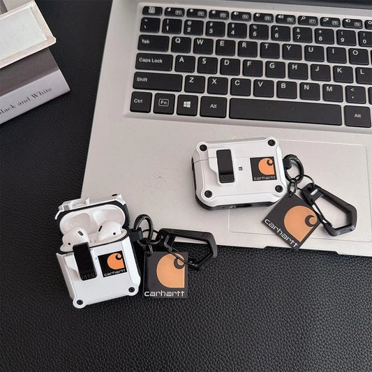 Cás AirPods garbh le Gearrthóg Carabiner