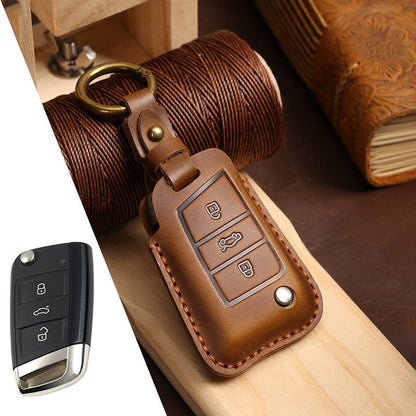 Top Grain Leather Volkswagen key Case
