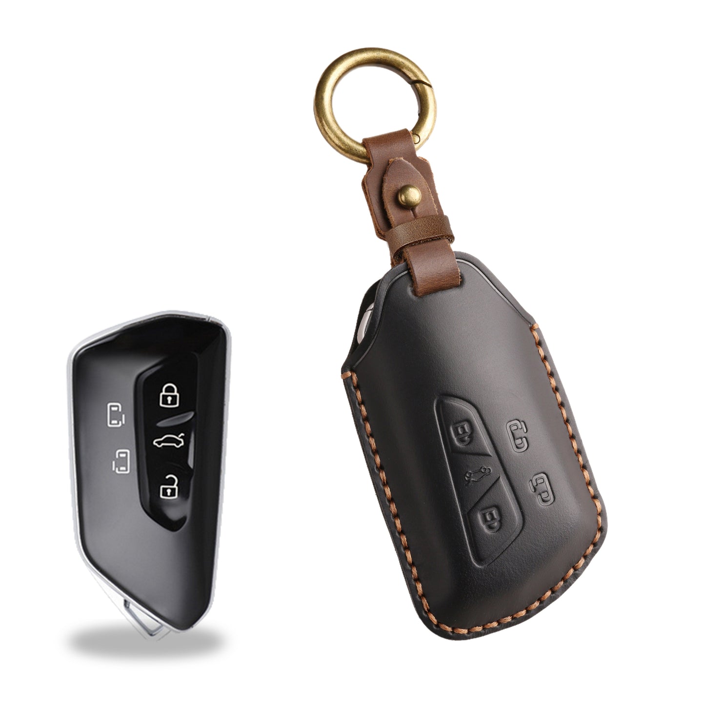 Top Grain Leather Volkswagen key Case