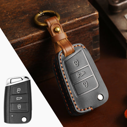 Top Grain Leather Volkswagen key Case